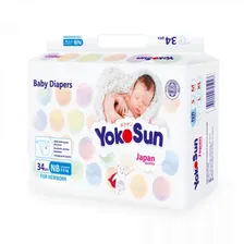 YokoSun Подгузники NB (2-5 кг) 34 шт. в пачке