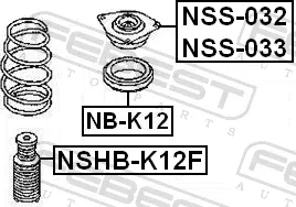 Опорный подшипник амортизатора Febest. Артикул NB-K12
