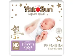 YokoSun Подгузники Premium NB (0-5 кг) 36 шт