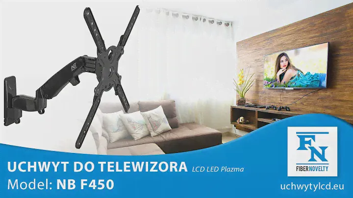 NB F450 - Solidny, obrotowy, ścienny uchwyt na sprężynie gazowej do telewizorów LCD, LED 40" - 50"
