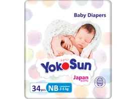 YokoSun Подгузники одноразовые для новорожденных NB (2-5 кг) /34 штуки